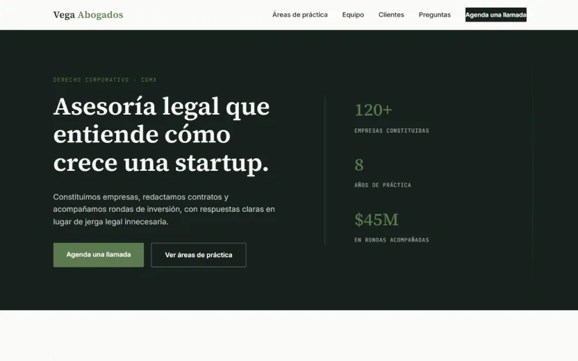 Página web de Vega Abogados, despacho de abogados en Mérida, Yucatán